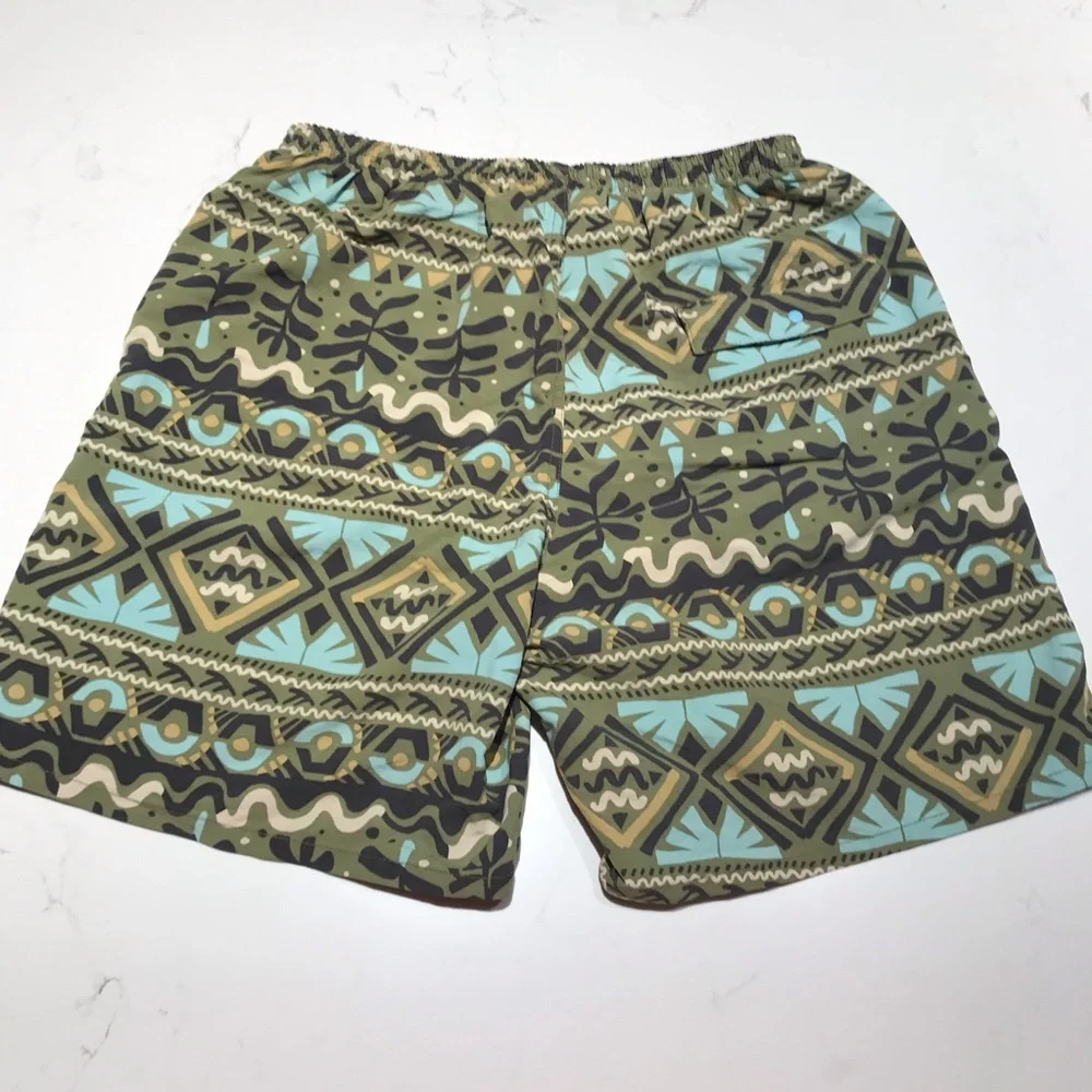 Patagonia Green Geometric Swim Trunks Small